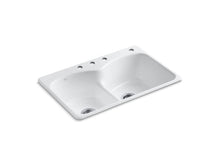 Load image into Gallery viewer, KOHLER K-6626-4 Langlade 33&quot; x 22&quot; x 9-5/8&quot; top-mount Smart Divide double-equal kitchen sink with 3 faucet holes and one accessory hole
