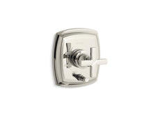 Load image into Gallery viewer, KOHLER T98759-3-SN Margaux Rite-Temp(R) Pressure-Balancing Valve Trim With Push-Button Diverter And Cross Handles, Valve Not Included in Vibrant Polished Nickel
