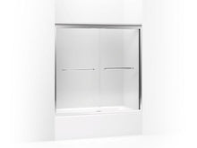 Load image into Gallery viewer, KOHLER 702205-L-SHP Fluence Sliding Bath Door, 58-5/16&quot; H X 56-5/8 - 59-5/8&quot; W, With 3/8&quot; Thick Crystal Clear Glass in Bright Polished Silver
