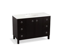 Load image into Gallery viewer, KOHLER K-99509-LG-1WU Jacquard 48&quot; bathroom vanity cabinet with furniture legs, 2 doors and 6 drawers
