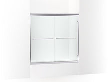 Load image into Gallery viewer, KOHLER K-702200-6G54 Fluence 54-5/8 - 59-5/8&quot; W x 58&quot; H sliding bath door with 1/4&quot; thick Falling Lines glass
