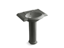 Load image into Gallery viewer, KOHLER 2294-8-58 Devonshire 27&quot; Pedestal Bathroom Sink With 8&quot; Widespread Faucet Holes in Thunder Grey
