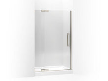 Load image into Gallery viewer, KOHLER 705716-L-NX Purist Pivot Shower Door, 72-1/4&quot; H X 45-1/4 - 47-3/4&quot; W, With 1/2&quot; Thick Crystal Clear Glass in Brushed Nickel Anodized
