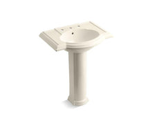 Load image into Gallery viewer, KOHLER 2294-8-47 Devonshire 27&quot; Pedestal Bathroom Sink With 8&quot; Widespread Faucet Holes in Almond
