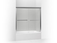 Load image into Gallery viewer, KOHLER 709062-L-SHP Gradient Sliding Bath Door, 58-1/16&quot; H X 59-5/8&quot; W, With 1/4&quot; Thick Crystal Clear Glass in Bright Polished Silver
