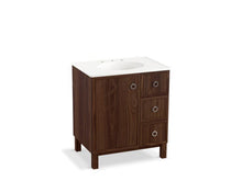 Load image into Gallery viewer, KOHLER K-99504-LGR-1WE Jacquard 30&quot; bathroom vanity cabinet with furniture legs, 1 door and 3 drawers on right
