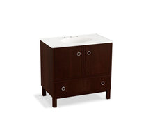 Load image into Gallery viewer, KOHLER K-99506-LG-1WG Jacquard 36&quot; bathroom vanity cabinet with furniture legs, 2 doors and 1 drawer
