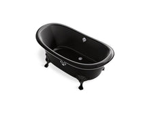 Load image into Gallery viewer, KOHLER 21000-P5D-7 Artifacts 66&quot; X 33&quot; Freestanding Bath With Iron Black Exterior And Decorative Border in Black
