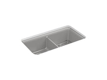 Load image into Gallery viewer, KOHLER K-8199-CM1 Cairn 33-1/2&quot; x 18-5/16&quot; x 10-1/8&quot; Neoroc undermount double-equal kitchen sink with rack
