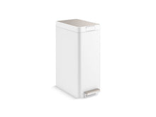 Load image into Gallery viewer, KOHLER 23826 13-gallon stainless steel slim step trash can with bifold lid
