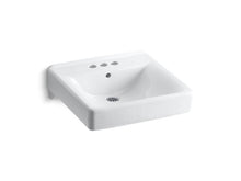 Load image into Gallery viewer, KOHLER 2054-0 Soho 20&quot; X 18&quot; Wall-Mount/Concealed Arm Carrier Arm Bathroom Sink With 4&quot; Centerset Faucet Holes in White
