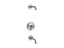 Load image into Gallery viewer, KOHLER T14421-3L Purist Rite-Temp bath and shower trim set with push-button diverter and cross handle, less showerhead
