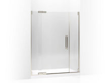 Load image into Gallery viewer, KOHLER 705711-L-NX Pinstripe Pivot Shower Door, 72-1/4&quot; H X 57-1/4 - 59-3/4&quot; W, With 3/8&quot; Thick Crystal Clear Glass in Brushed Nickel Anodized
