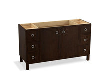 Load image into Gallery viewer, KOHLER K-99510-LGSD-1WB Jacquard 60&quot; bathroom vanity cabinet with furniture legs, 2 doors and 6 drawers, split top drawers
