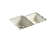 Load image into Gallery viewer, KOHLER K-5931-4U-FD Executive Chef 33&quot; x 22&quot; x 10-5/8&quot; Undermount large/medium, high/low double-bowl kitchen sink with 4 oversize faucet holes
