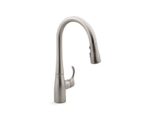 Load image into Gallery viewer, KOHLER K-597 Simplice Pull-down compact kitchen sink faucet with three-function sprayhead
