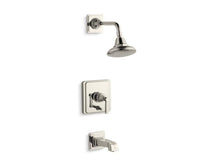 Load image into Gallery viewer, KOHLER T13133-4B-SN Pinstripe Rite-Temp(R) Pressure-Balancing Bath And Shower Faucet Trim With Lever Handle, Valve Not Included in Vibrant Polished Nickel
