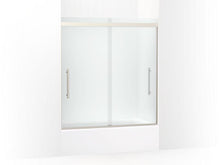 Load image into Gallery viewer, KOHLER 706535-8D3-BNK Prim Frameless Sliding Bath Door in Crystal Clear glass with Anodized Brushed Nickel frame
