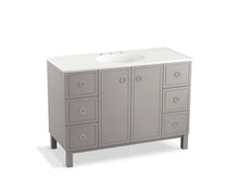 Load image into Gallery viewer, KOHLER K-99509-LG-1WT Jacquard 48&quot; bathroom vanity cabinet with furniture legs, 2 doors and 6 drawers

