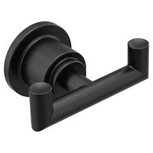 Load image into Gallery viewer, Moen YB0803 Matte black double robe hook
