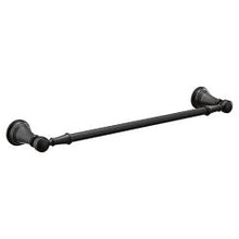 Load image into Gallery viewer, Moen YB8418 Matte black 18&quot; towel bar
