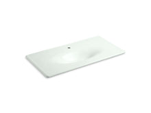 Load image into Gallery viewer, Iron/Impressions 43&quot; Enameled cast iron vanity top with integrated oval sink
