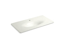 Load image into Gallery viewer, Iron/Impressions 43&quot; Enameled cast iron vanity top with integrated oval sink

