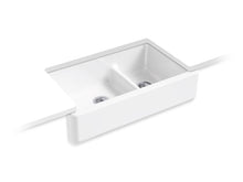 Load image into Gallery viewer, Whitehaven Smart Divide 35-3/4&quot; undermount double-bowl farmhouse kitchen sink
